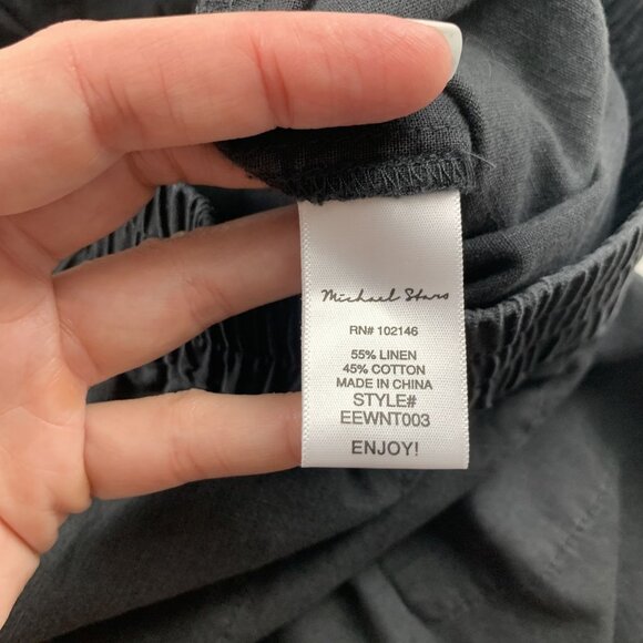 Michael Stars Charcoal Linen Blend High Rise Wide Leg Pant S - Picture 4 of 7